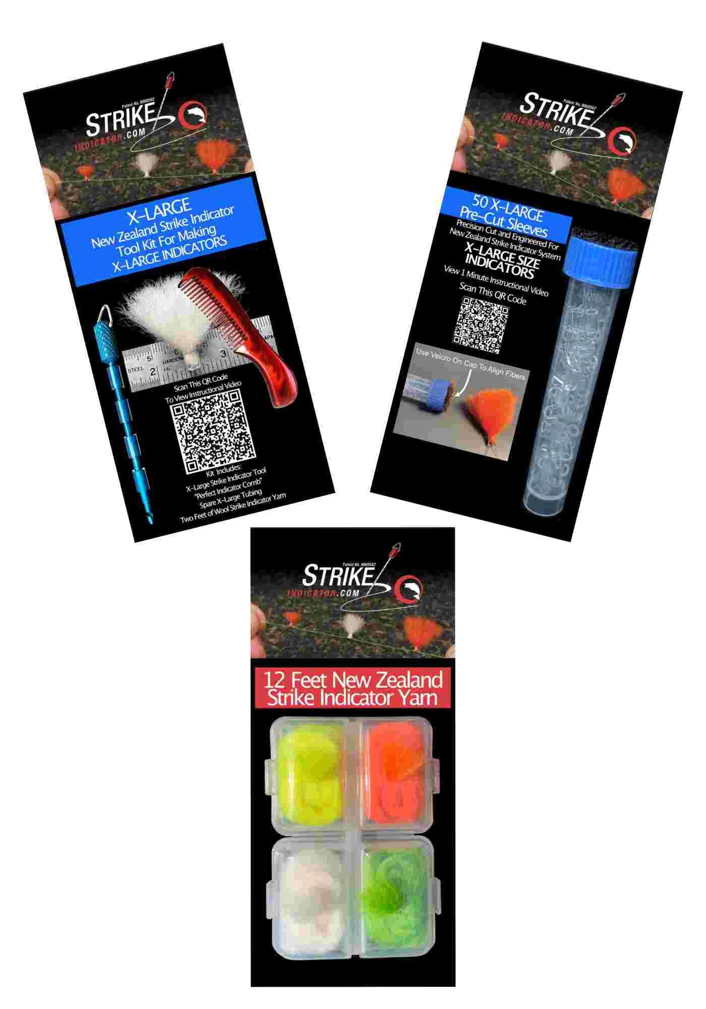 The New Zealand Strike Indicator X-Large Combo Pack With Pre-Cut Sleeves and Dispenser